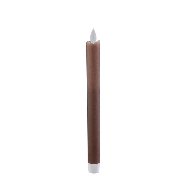PTMD rustieke LED-dinerkaarsen bruin 22 cm