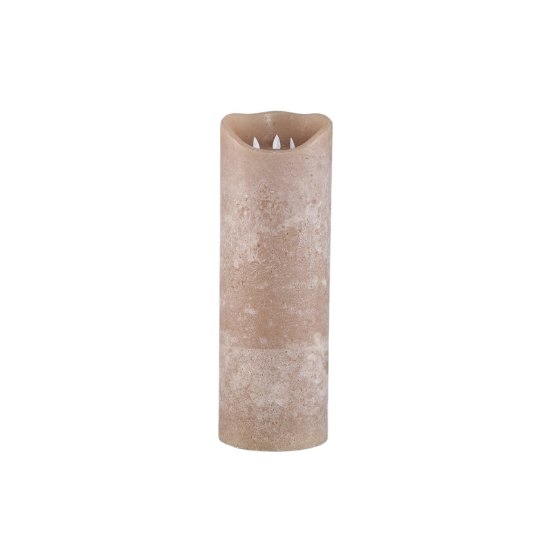 PTMD LED Light New Rustic LED Kaars – Beige 45 cm