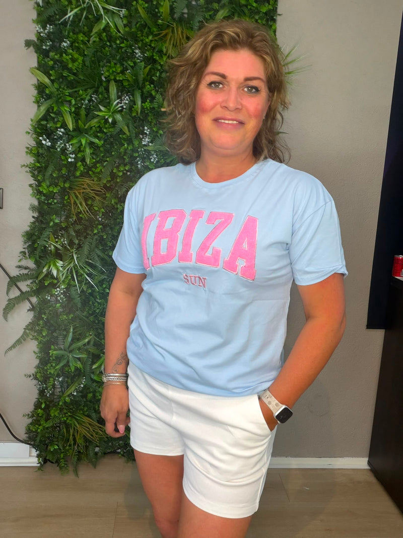 Ibiza T-Shirt Blauw/Roze