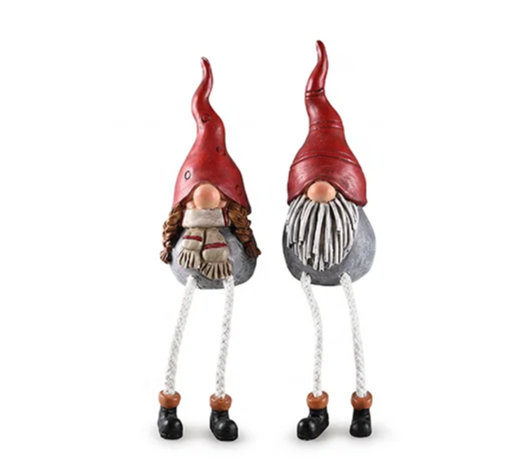 Rode Gnoom met Bungelbenen 16 cm – 2 Assorti