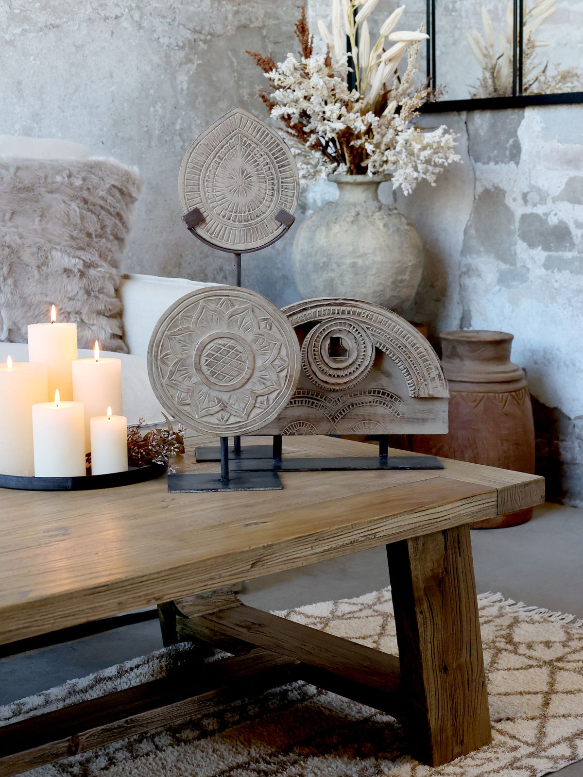 Decoratie op Voet Mangohout Naturel 51 cm — afbeelding 3