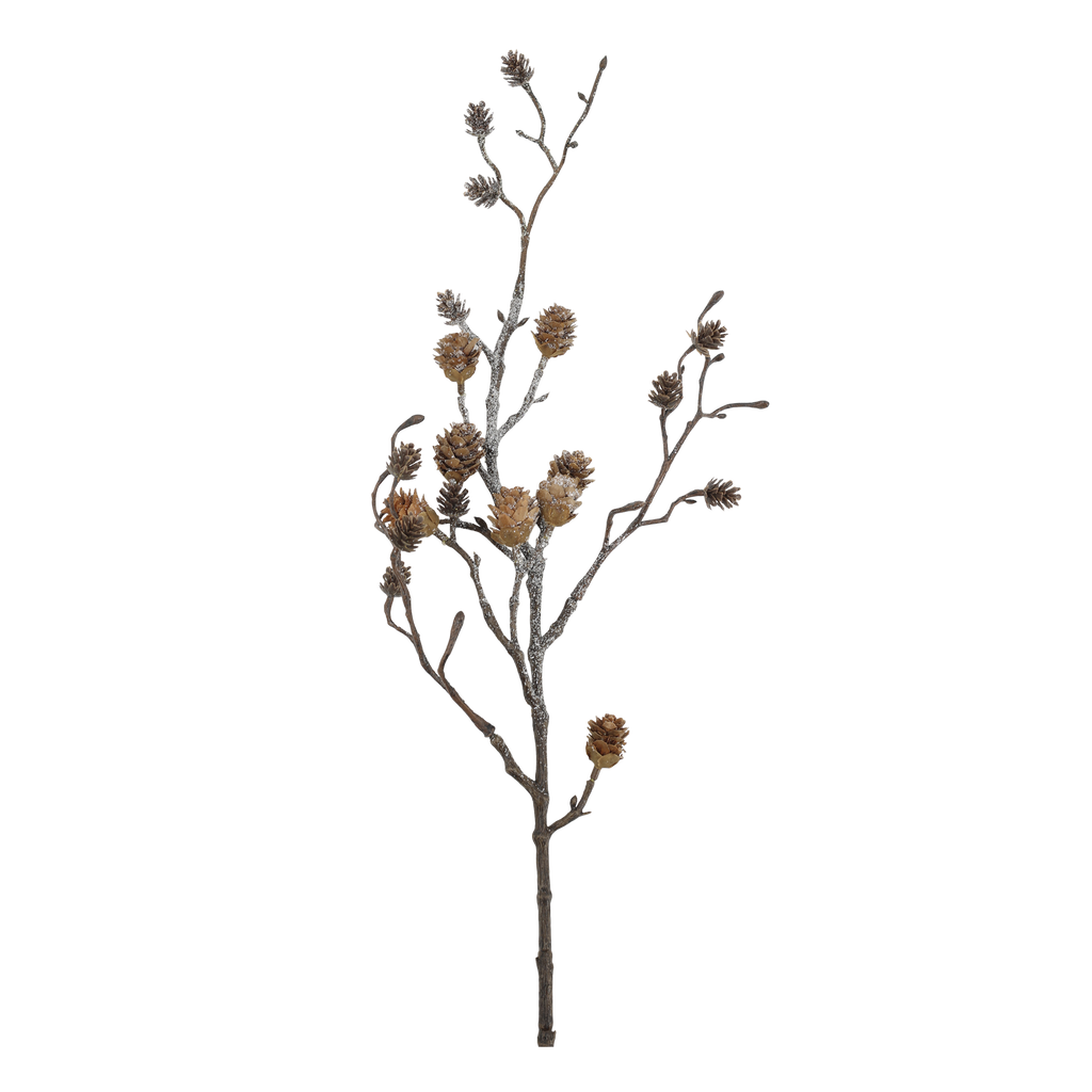 Fleur kersttak met dennenappels & glitter – naturel