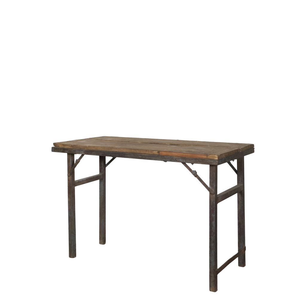 Grimaud Tafel Gerecycled Hout met IJzeren Rand 106 cm — afbeelding 3