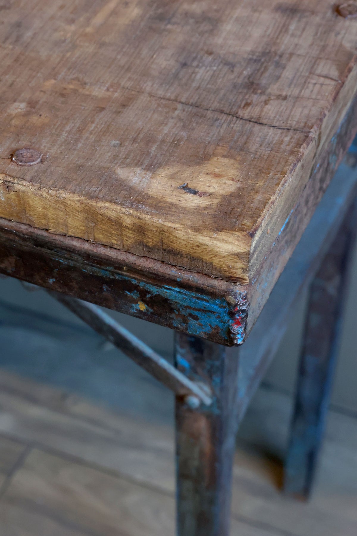 Grimaud Tafel Gerecycled Hout met IJzeren Rand 106 cm — afbeelding 2