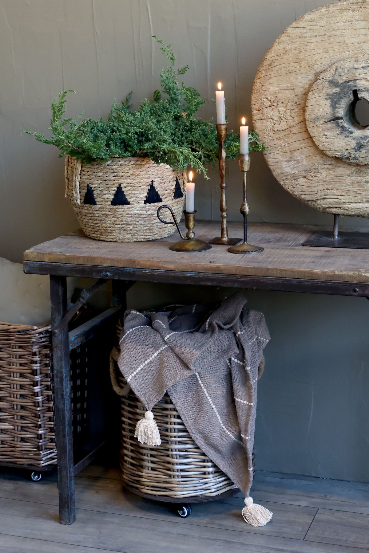Grimaud Tafel Gerecycled Hout met IJzeren Rand 106 cm — afbeelding 5