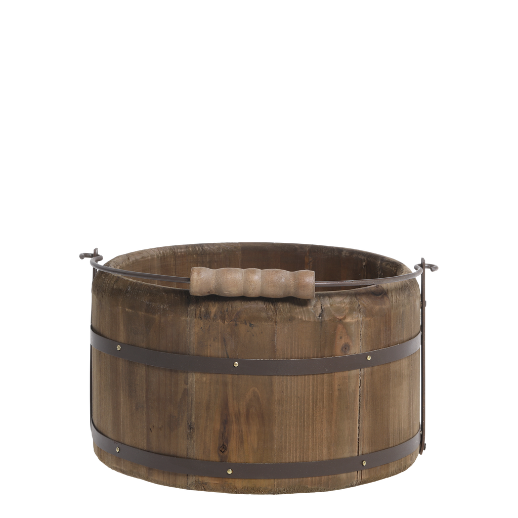 Chic Antique Houten Emmer met Handvat – Naturel – foto 2