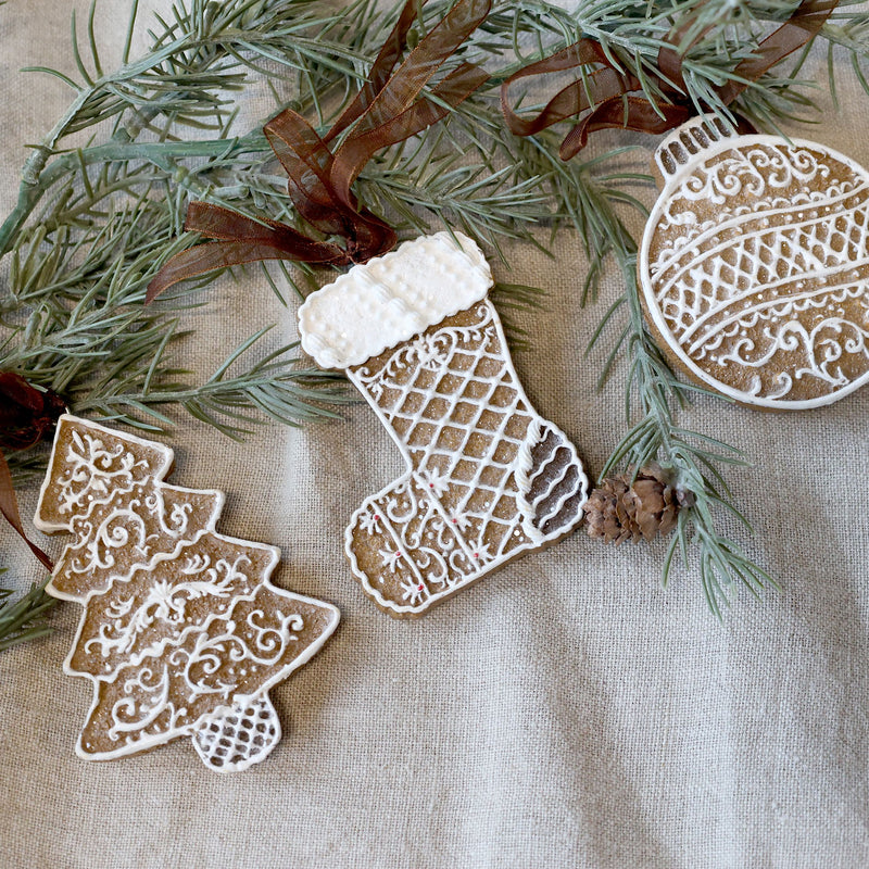 Noël Kerstornamenten Mocca – set van 3