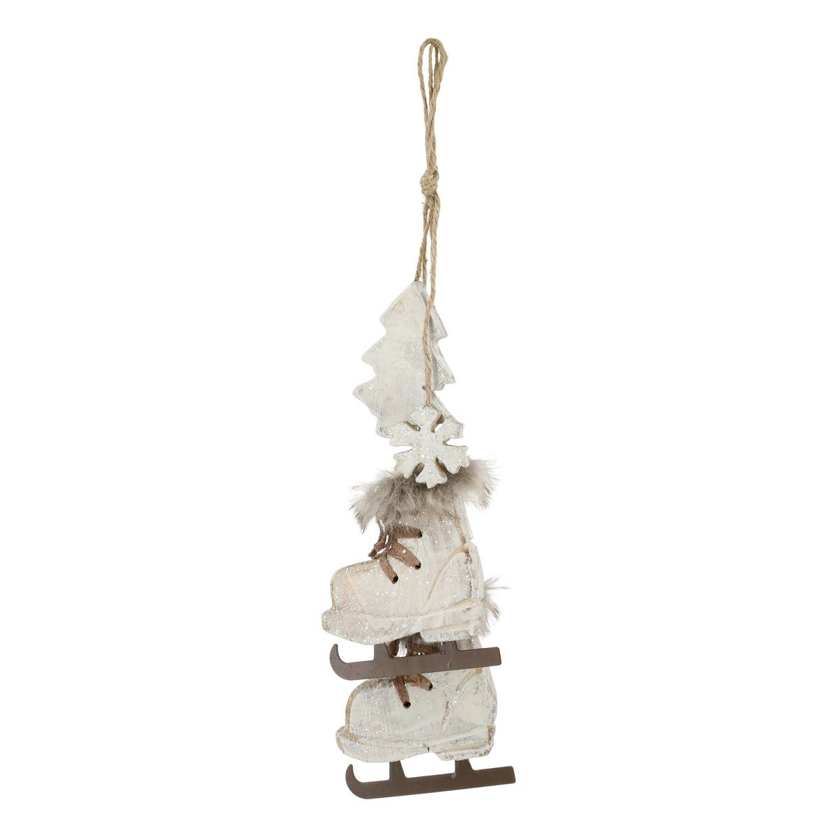 Chic Antique Vintage Schaatsen met Hangers – Antique Cream – foto 2