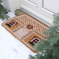 Deurmat Christmas House van Chic Antique in naturel kokosvezel, 75 bij 45 cm