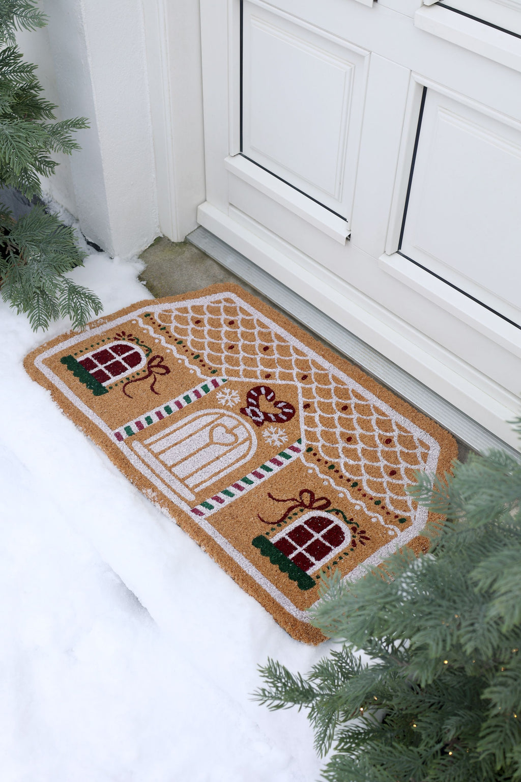 Deurmat Christmas House van Chic Antique in naturel kokosvezel, 75 bij 45 cm — afbeelding 2