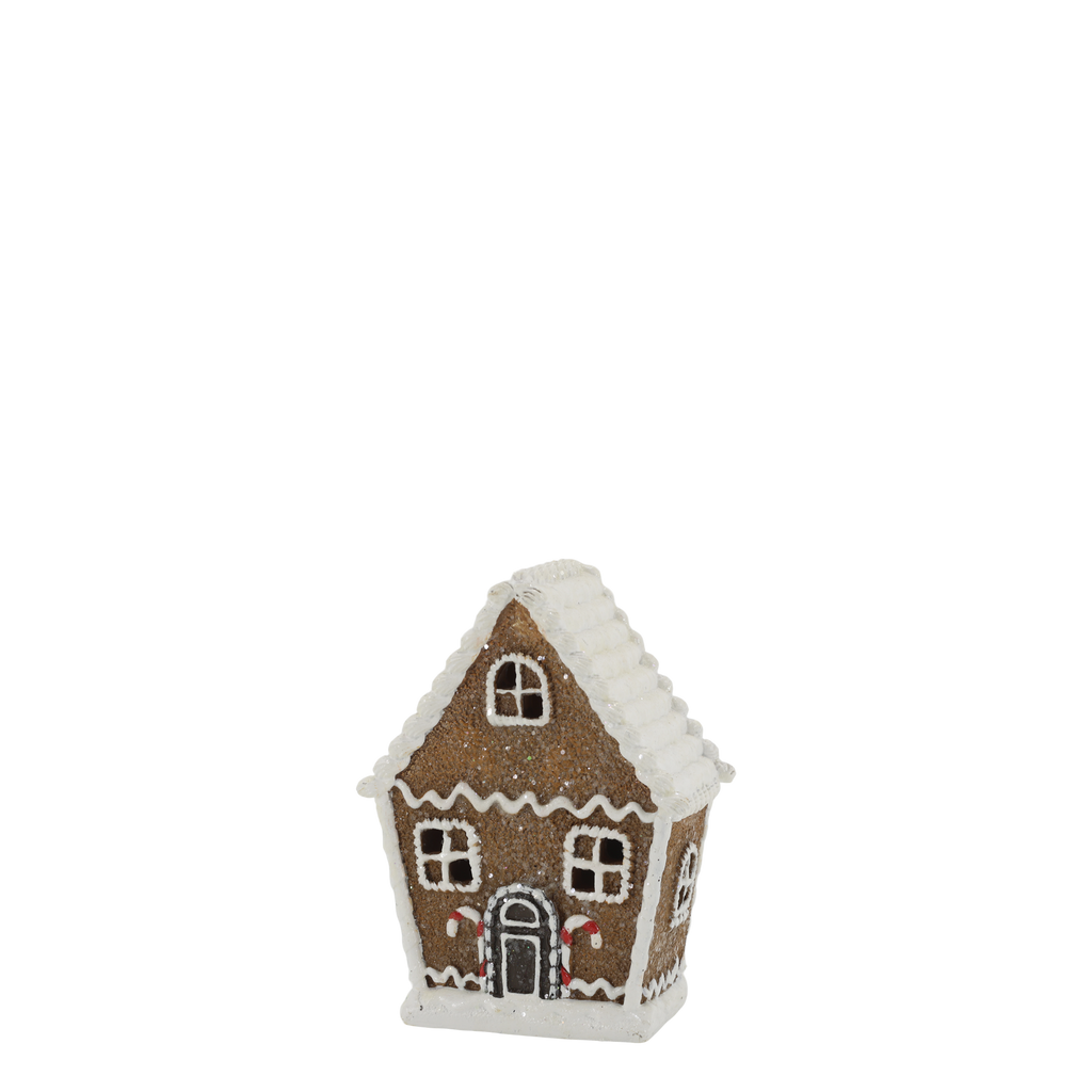 Noël Gingerbread House met LED – Mocca – 12,5 cm