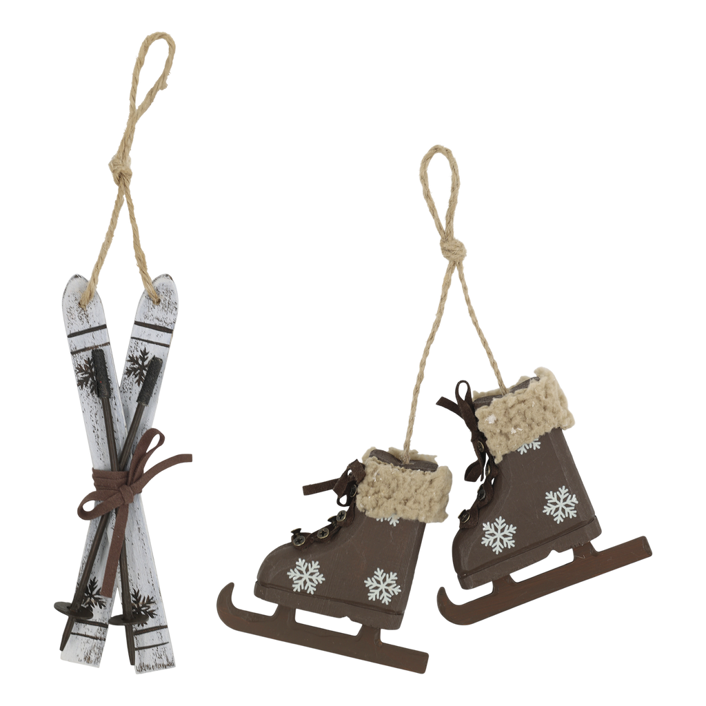 Chic Antique Vintage Schaatsen & Ski's Kersthangers – Set van 2 – foto 2