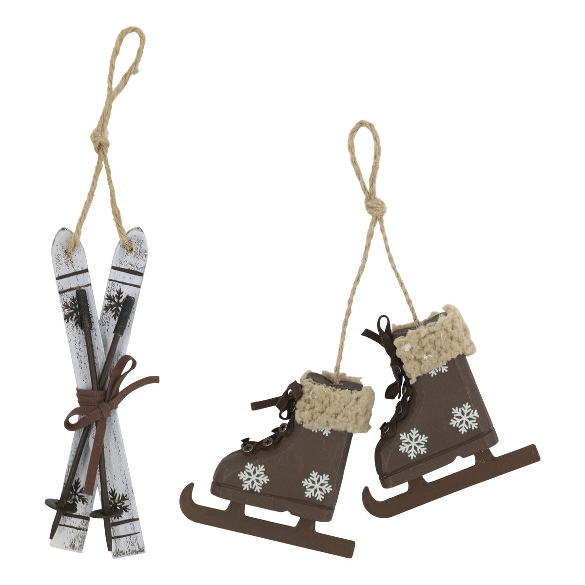 Chic Antique Vintage Schaatsen & Ski's Kersthangers – Set van 2 – foto 2