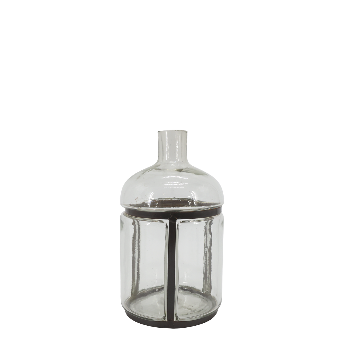 Oude Franse Fles met IJzeren Decoratie 31 cm — afbeelding 2