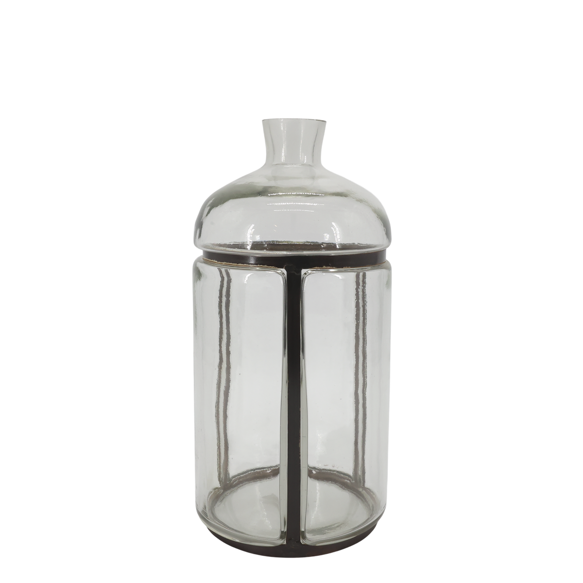 Oude Franse Fles met IJzeren Decoratie 38 cm — afbeelding 2