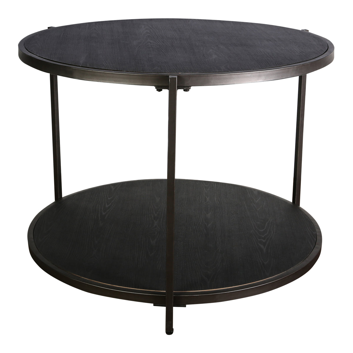 PTMD Ronde Salontafel met 2 Lagen – Zwart 96 cm