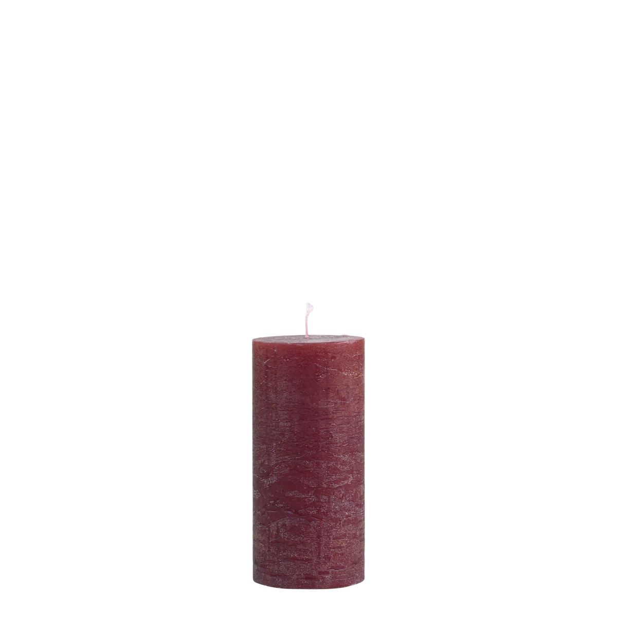 Macon rustieke stompkaars – donkerrood – 15 cm