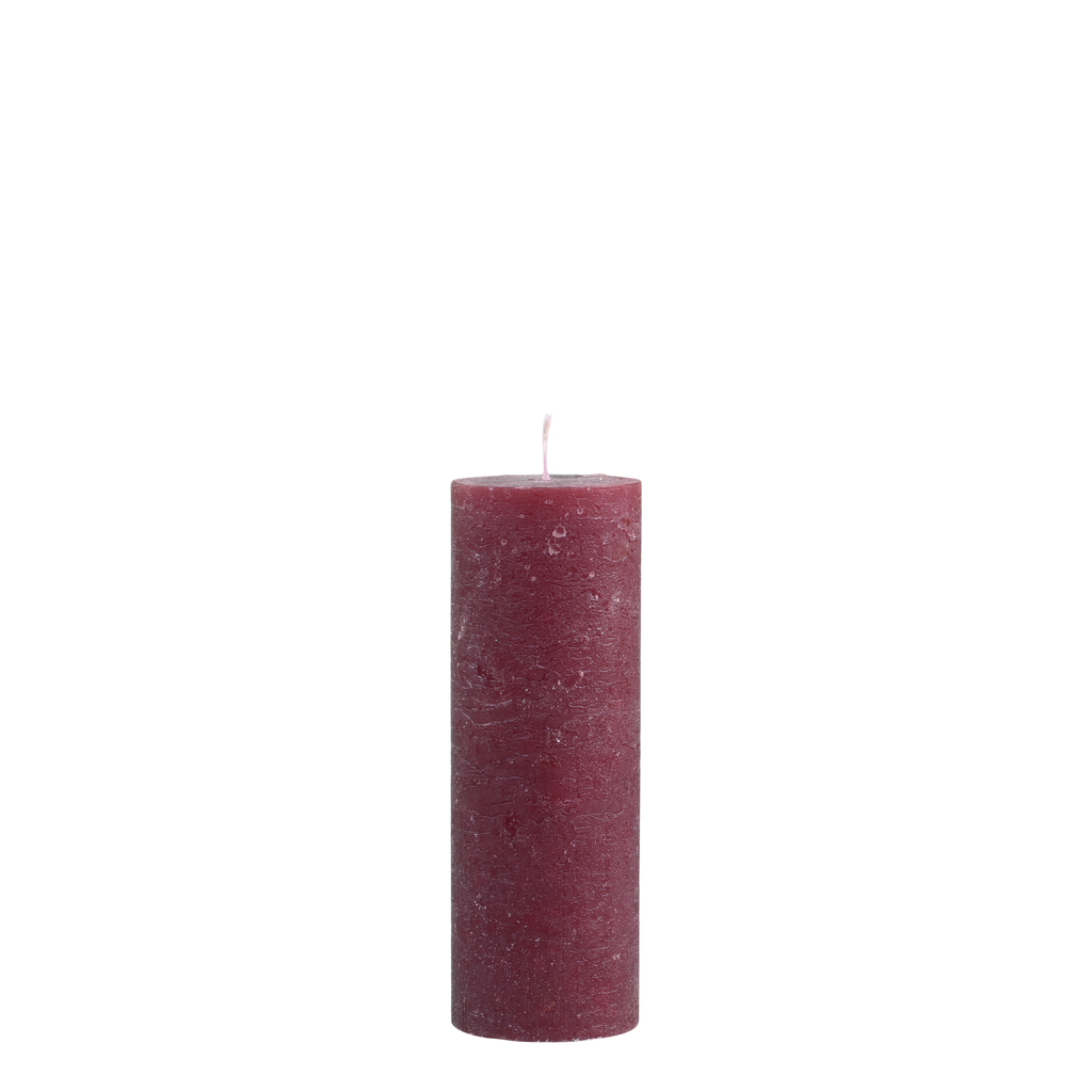 Macon rustieke stompkaars – donkerrood – 20 cm
