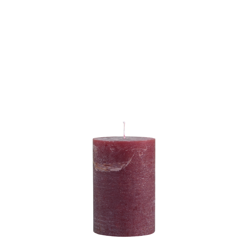Macon rustieke stompkaars – donkerrood – 15 × 10 cm