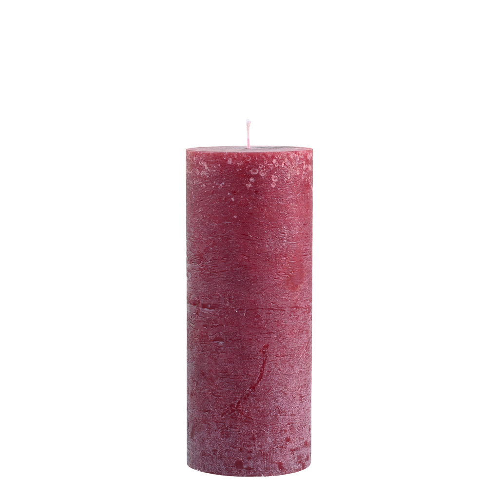 Macon rustieke stompkaars – donkerrood – 25 cm