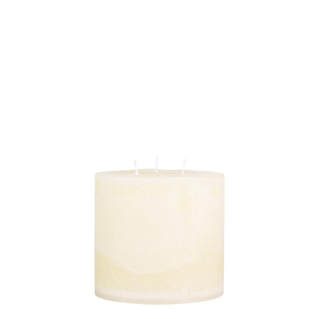 Macon rustieke 3-lonts stompkaars – crème – 15 cm