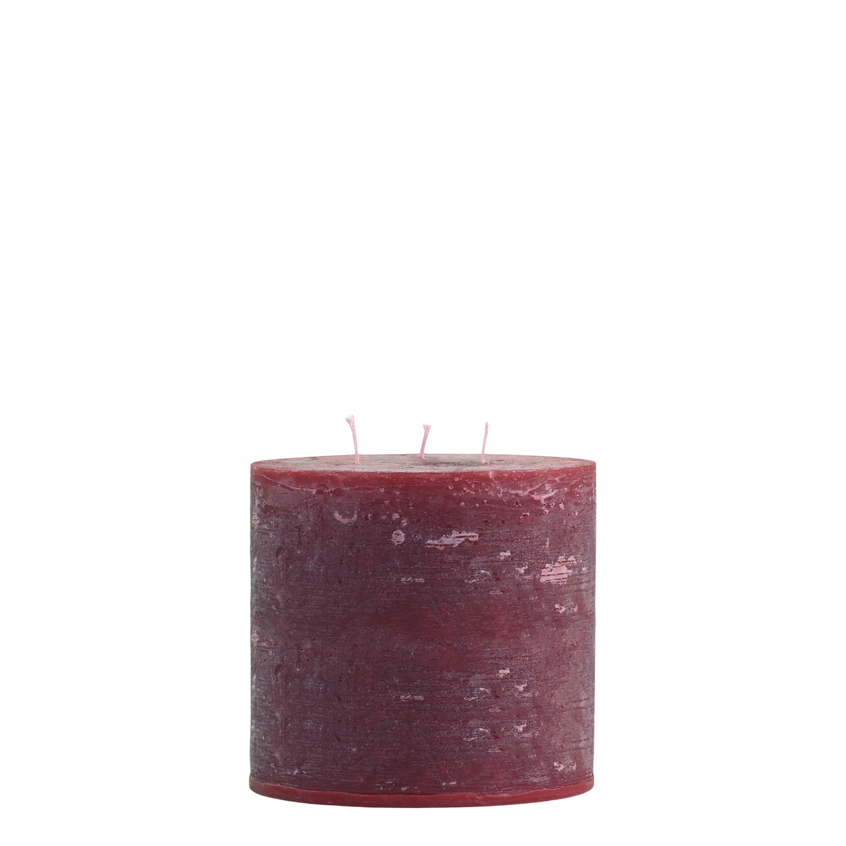 Macon rustieke 3-lonts stompkaars – donkerrood – 15 cm