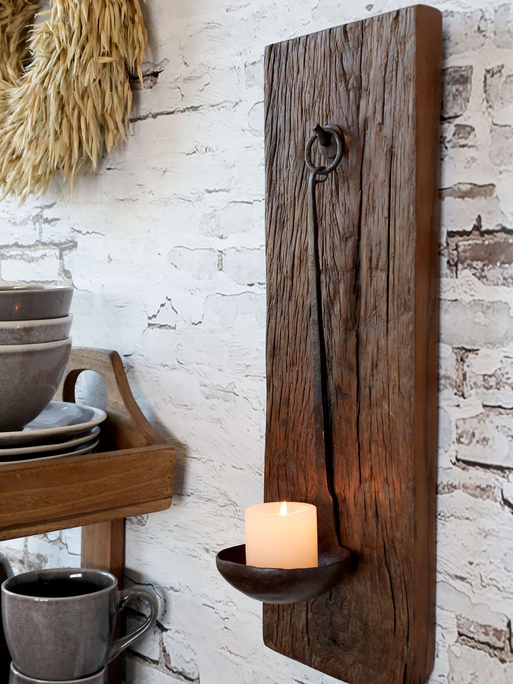 Grimaud Wandkandelaar van Gerecycled Hout 46 cm — afbeelding 3
