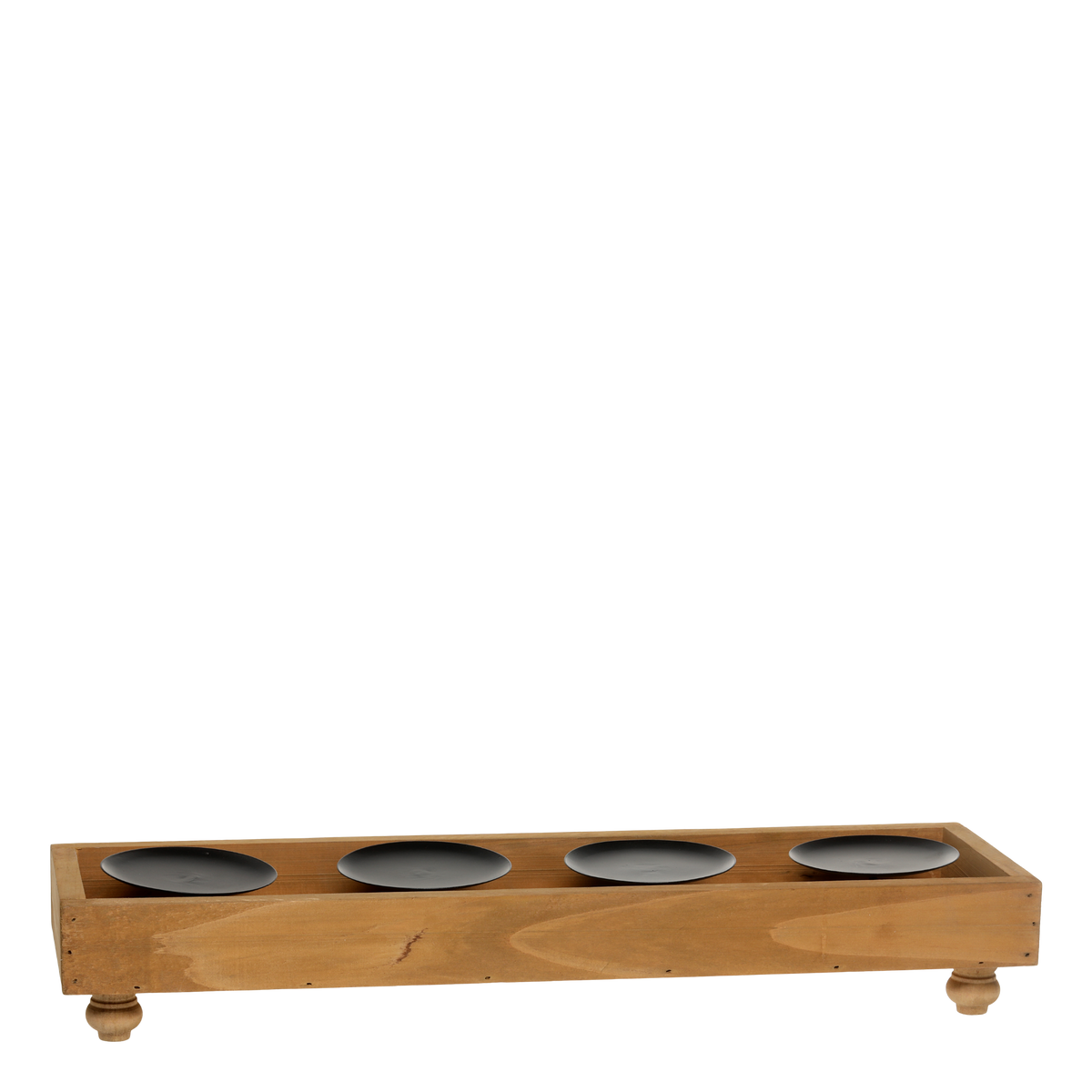 Houten kaarsenhouder voor 4 Macon stompkaarsen – naturel – 49 cm