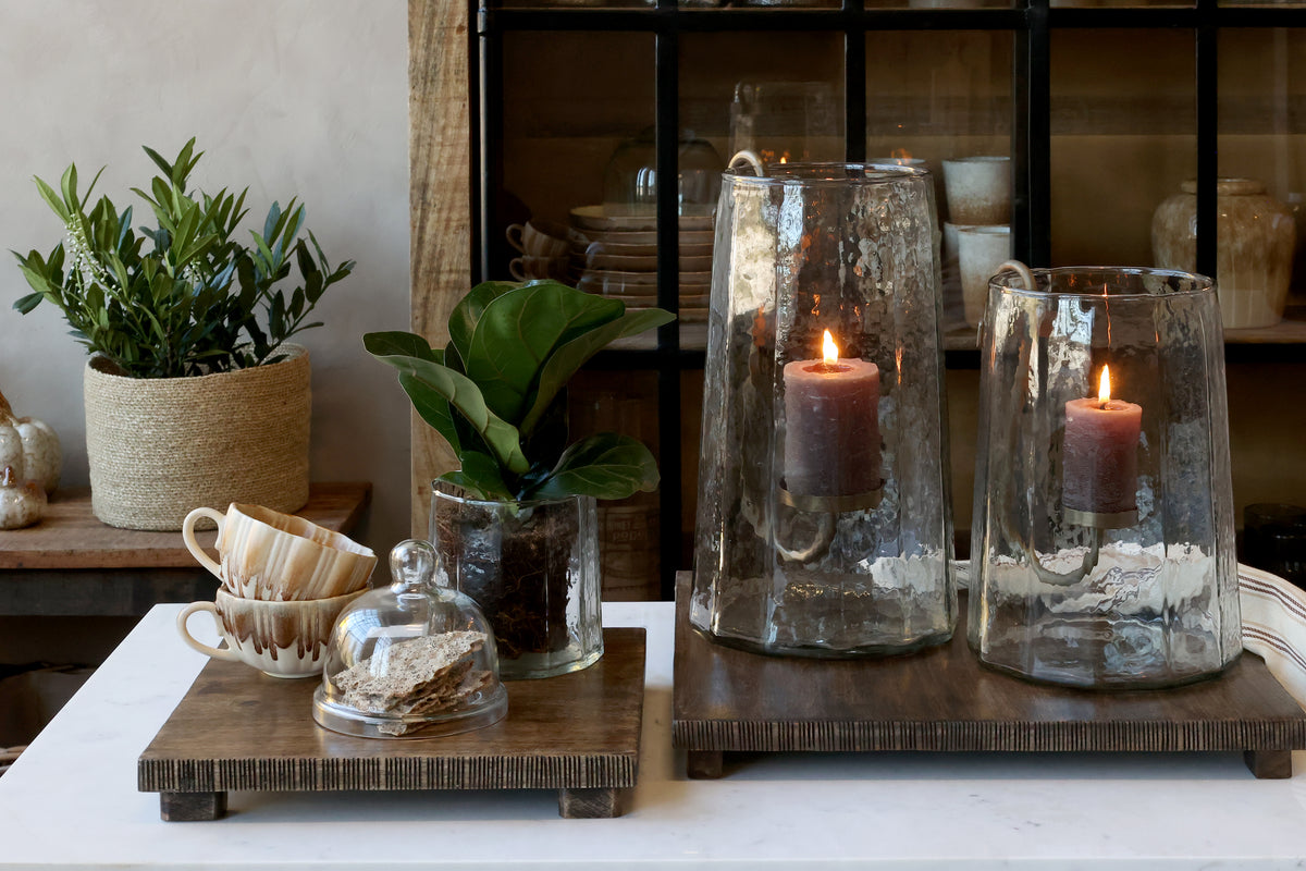 Chic Antique Windlicht met Messing Kandelaar – Helder Glas — afbeelding 4