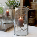 Windlicht met Messing Kandelaar – Helder Glas H36 cm