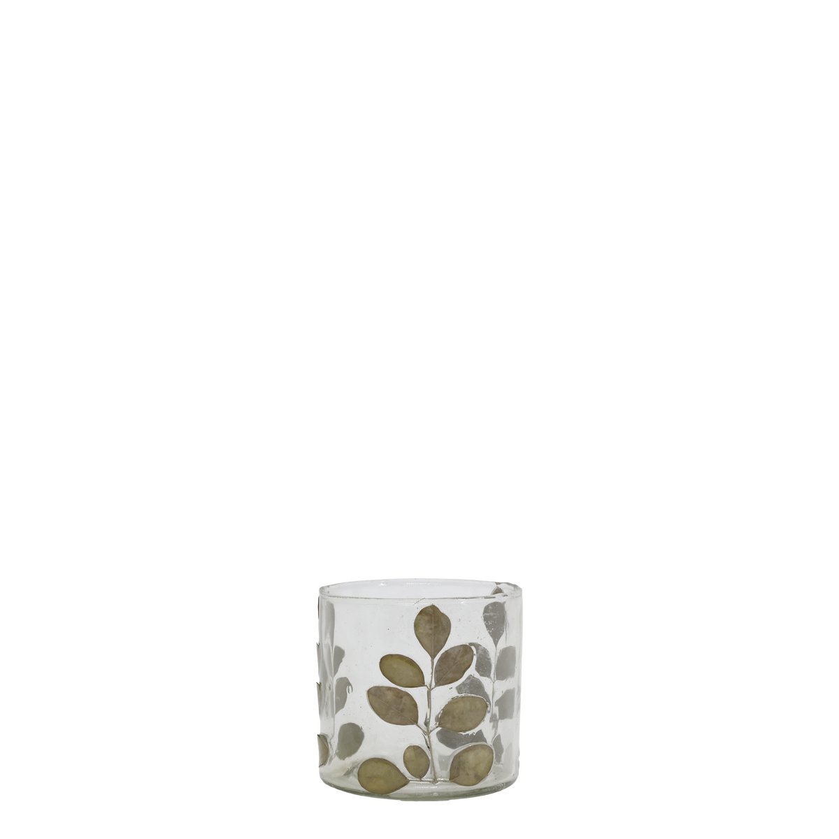 Windlicht met Gedroogde Bladeren 8 cm — afbeelding 2