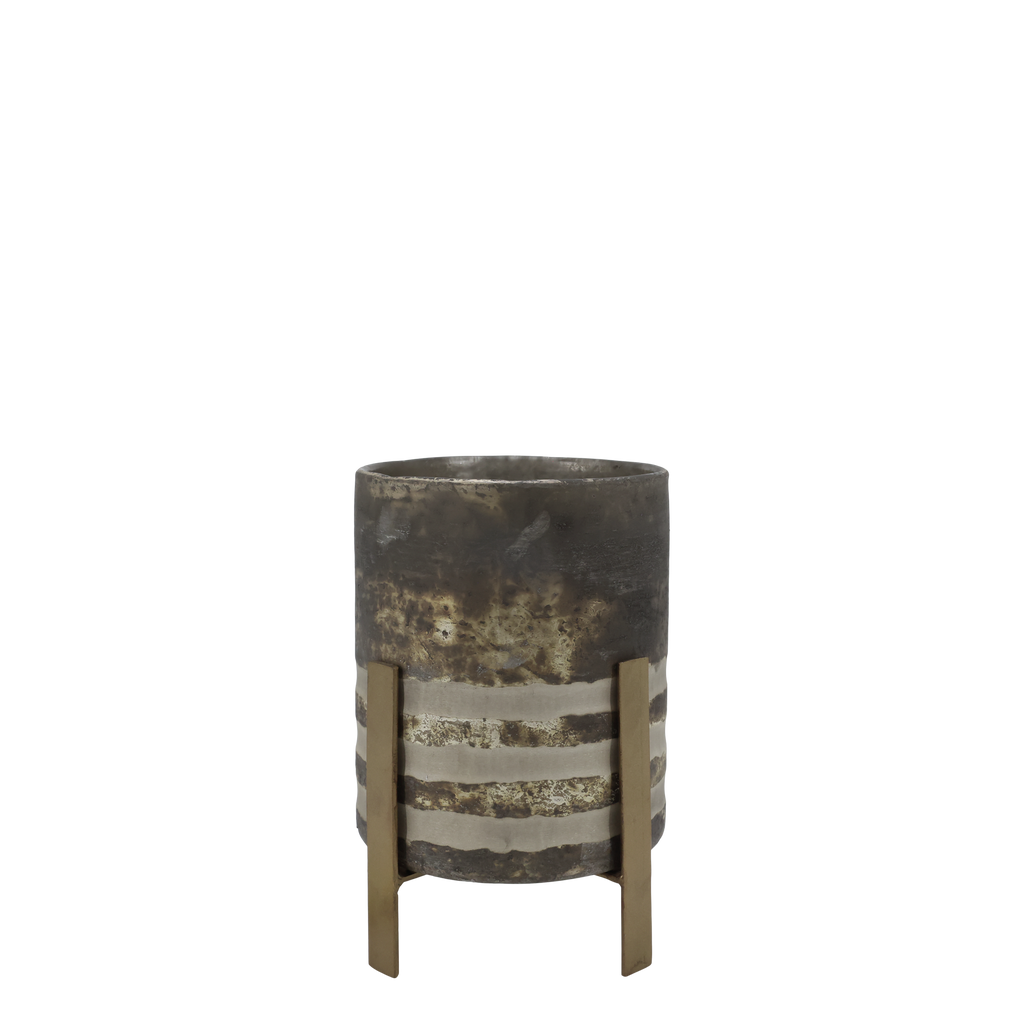 Windlicht op Voet – Antique Coffee 24 cm — afbeelding 2