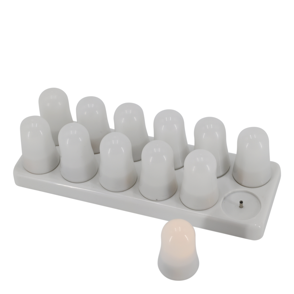 Oplaadbare LED theelichtjes wit – set van 12