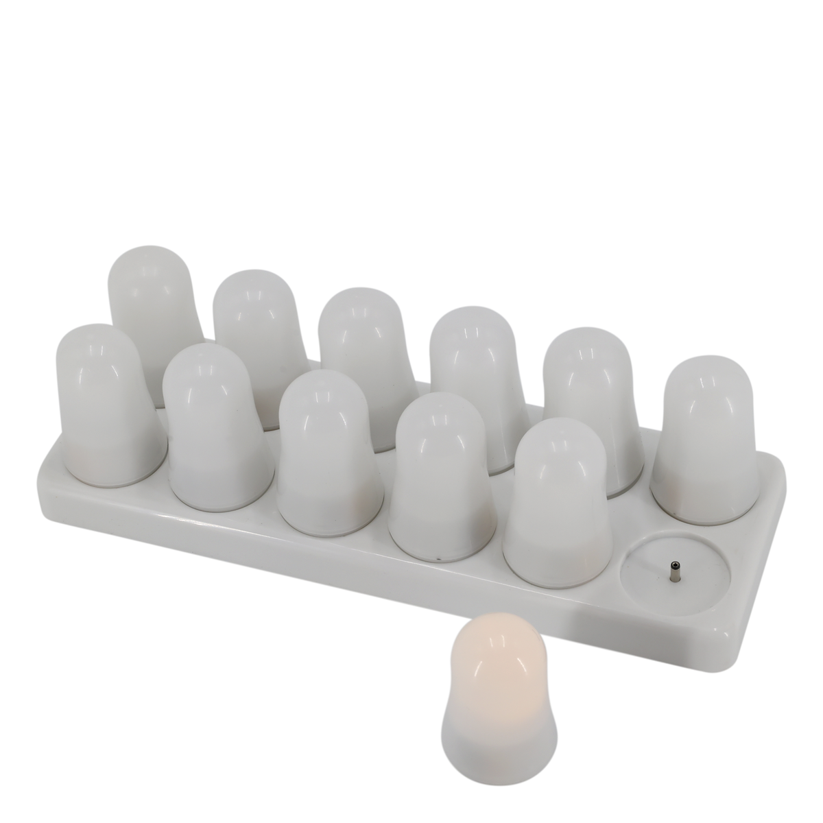 Oplaadbare LED theelichtjes wit – set van 12