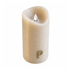 PTMD rustieke LED-kaars beige Ø 7,5 × 15 cm met bewegende vlam – vlam aan