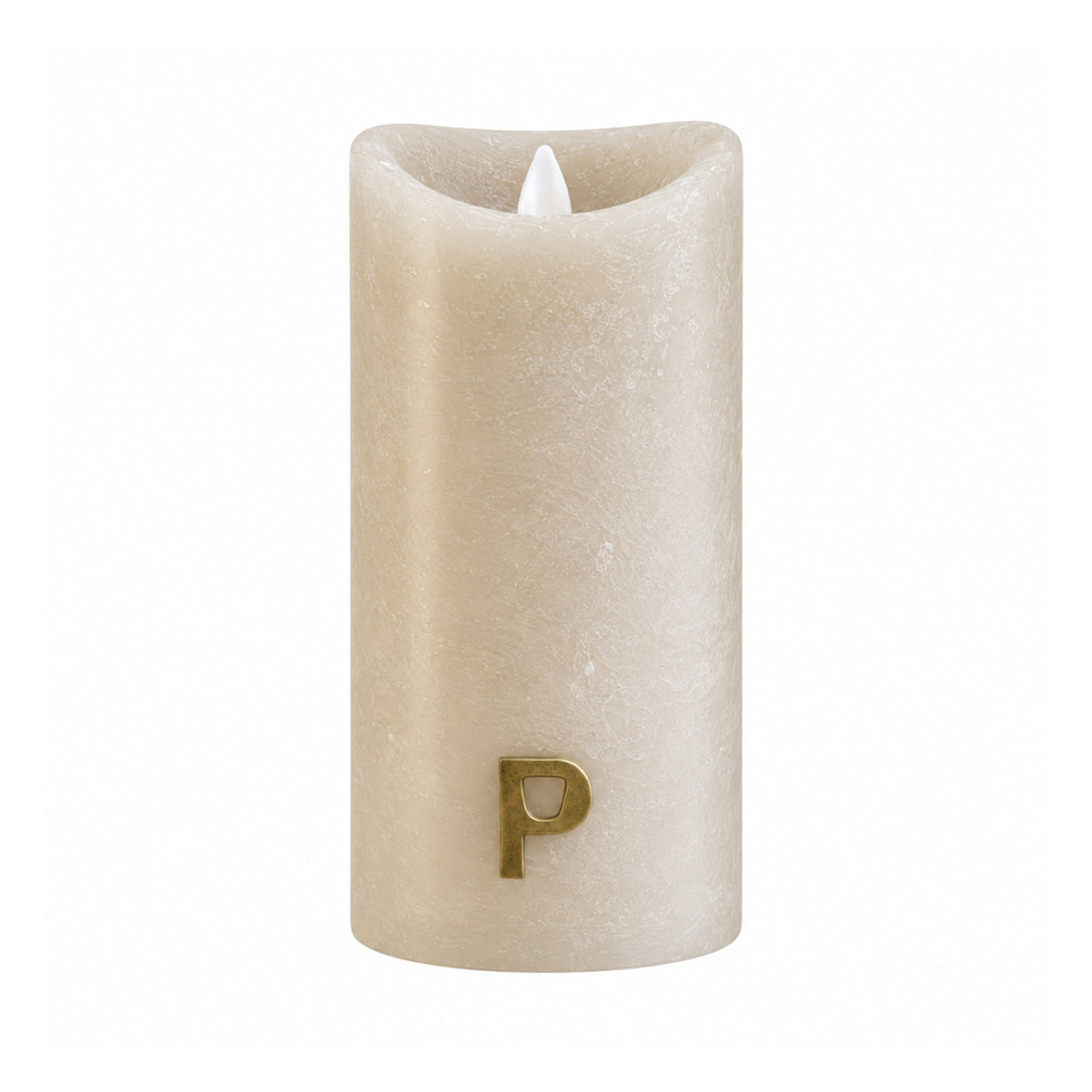 PTMD rustieke LED-kaars beige Ø 7,5 × 15 cm met bewegende vlam