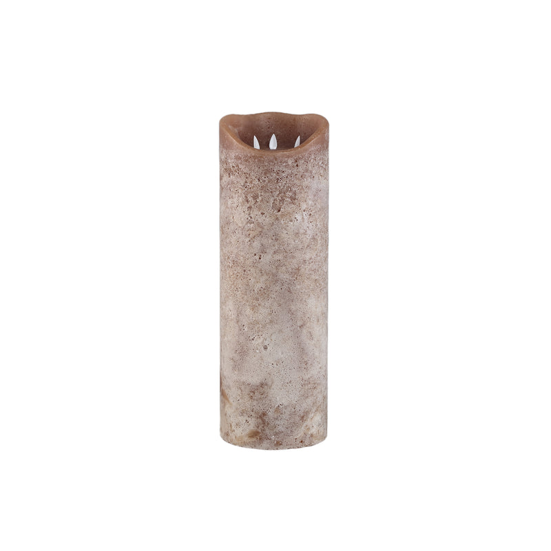 PTMD LED Light New Rustic LED Kaars – Bruin 45 cm
