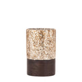 PTMD Lucell Mozaïek Windlicht met Houten Voet – Brons 12 cm