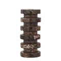 PTMD Eris marmeren kandelaar Dark Brown L 19 cm