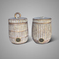 Set van 2 Decoratieve Potten met Deksel Relief Jewel