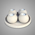 Set van 4 Waxinelichthouders op Plateau Majestic Taupe – 30 cm