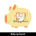 Gele spaarpot Baby op komst van Artige