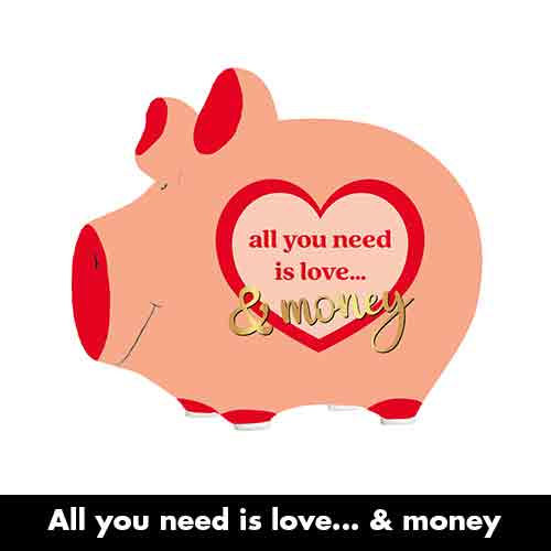 Spaarvarken All You Need Is Money van Artige