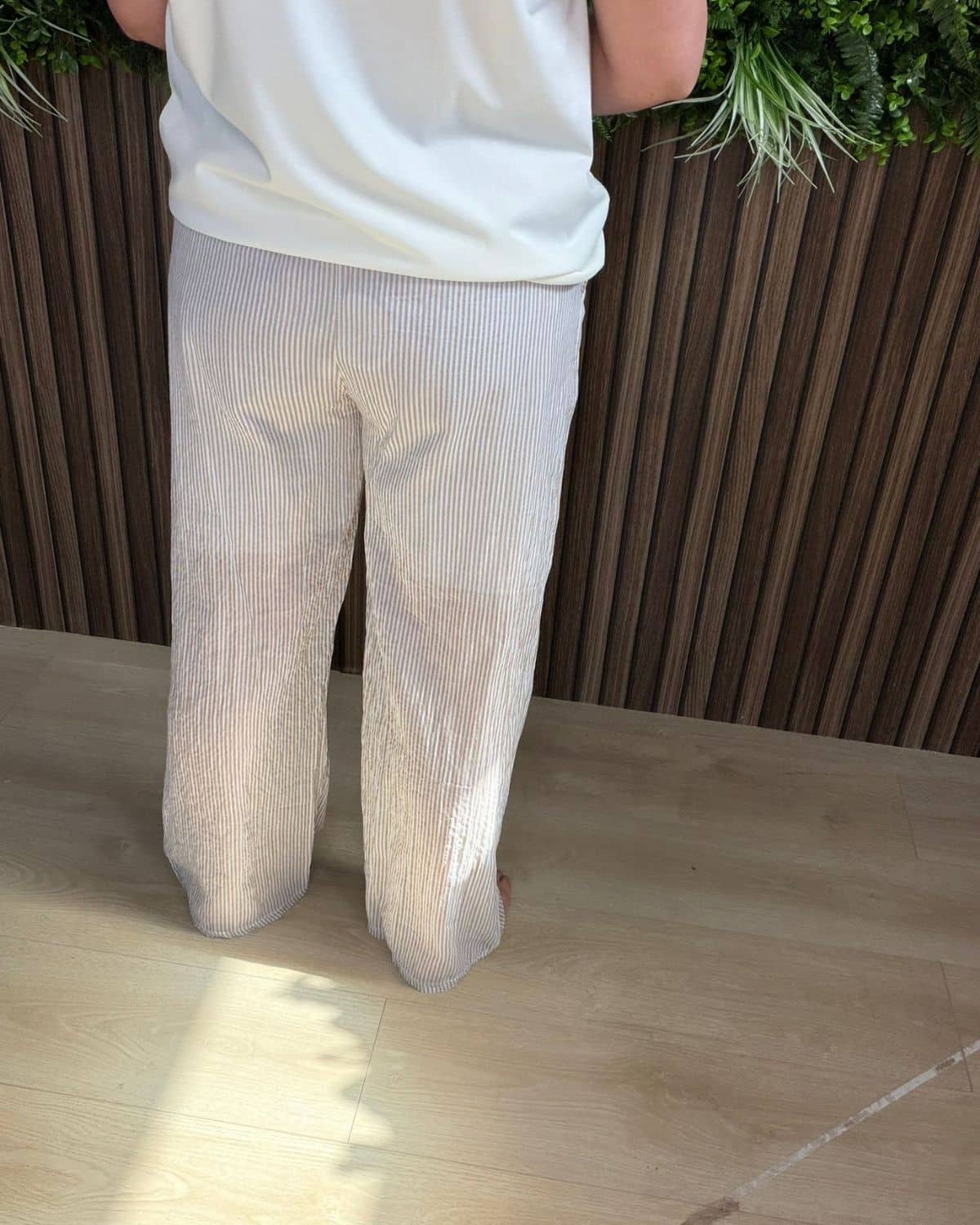 Beach Broek Gestreept Beige - Velvory Fashion & Living