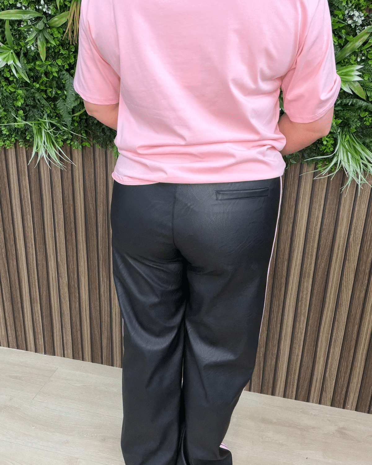 Coated Broek Met Bies Zwart - Velvory Fashion & Living