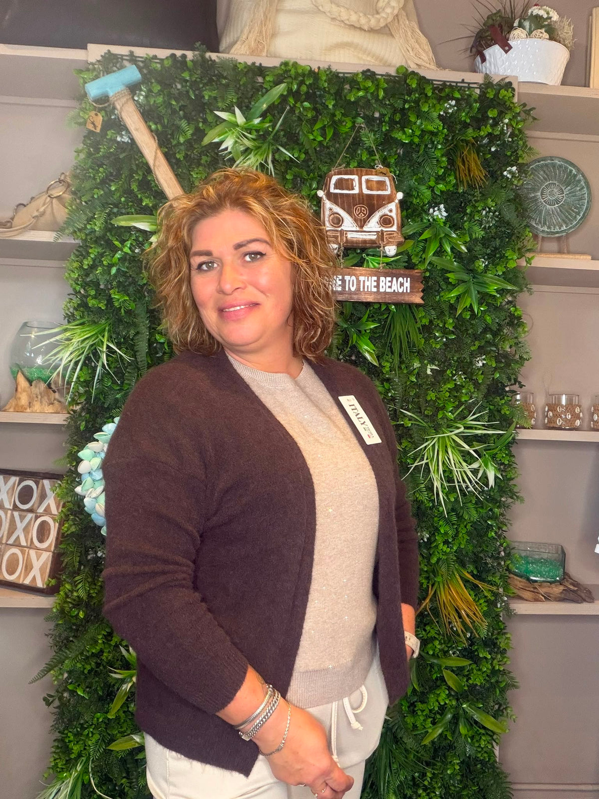 Fijn gebreid vest chocoladebruin