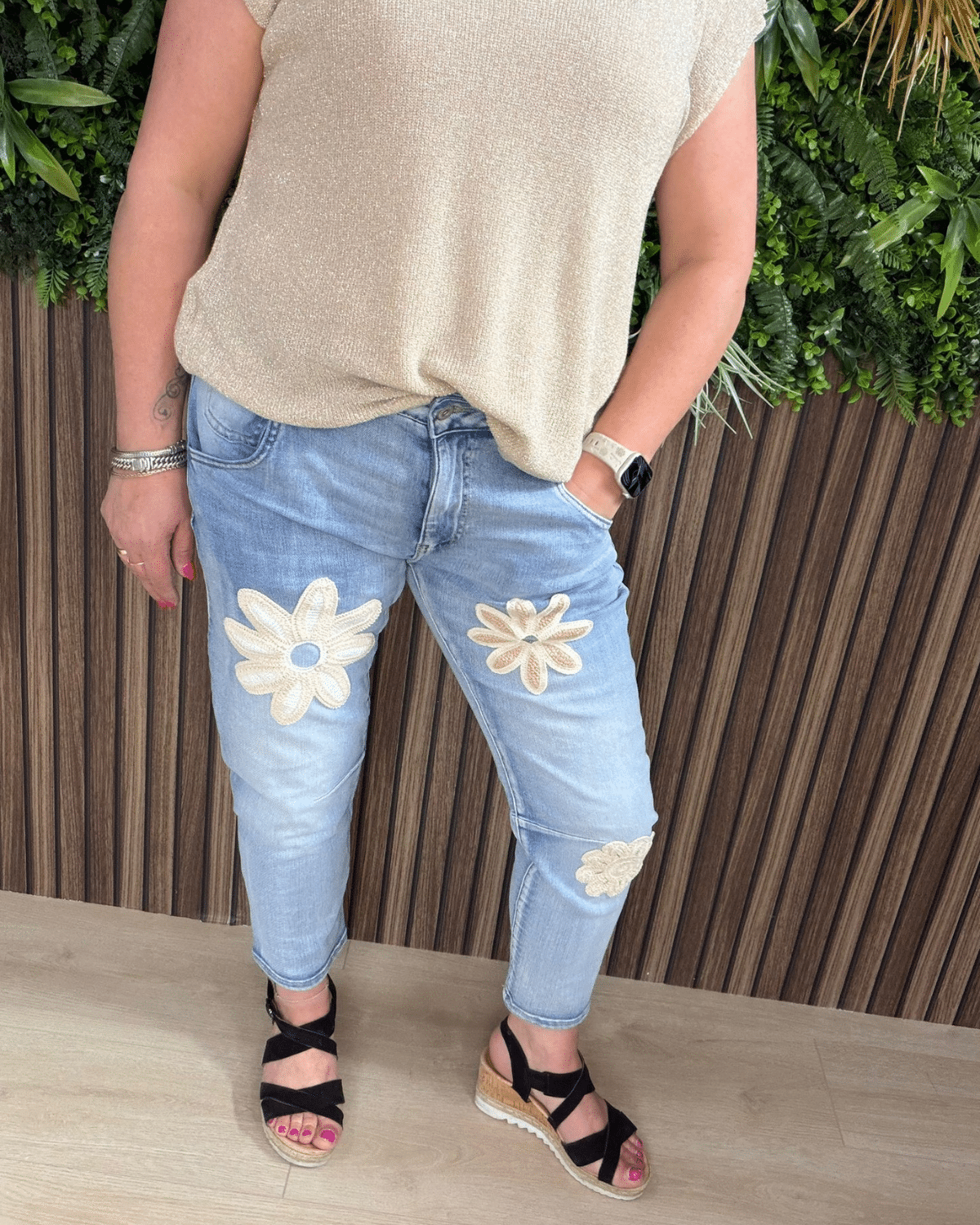 Jeans Flower Denim - Velvory Fashion & Living