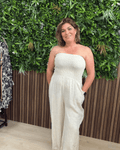 Jumpsuit Beige met Elastisch Bovenstuk - Velvory Fashion & Living