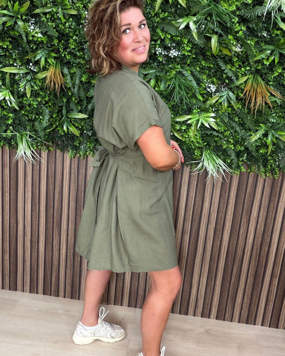 Jurk Army Groen Met Ceintuur - Velvory Fashion & Living