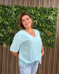 Oversized Shirt Plus Size Blauw - Velvory Fashion & Living